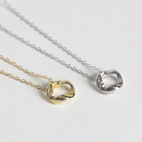 S925纯银镀金项链女莫比乌斯环气质百搭吊坠唯美简约锁骨链学生送女朋友老婆情人节七夕生日礼物