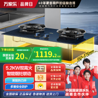万家乐 燃气灶5.2kw大火力烟灶联动 68%高热效率台嵌两用灶天然气灶JZT-C8R3