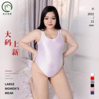 情趣内衣欲之诱惑大码油亮高弹镂空透视紧身开档连体泳衣情趣内衣