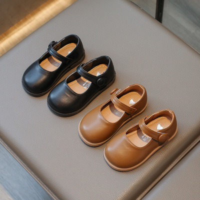女童公主鞋2025春秋新款时尚小皮鞋英伦风软底韩版小童单鞋豆豆鞋