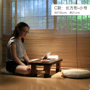汐岩木桌子实木家用小炕桌炕几 日式榻榻米桌飘窗桌小茶几 复古小桌子