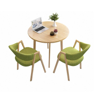 金菲罗格接待洽谈桌椅休闲小圆桌 一桌二椅(绿色)