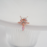 精致韩国进口偏光彩钻星星流苏钛钢粗杆耳骨钉螺丝拧堵送女朋友老婆情人节七夕生日礼物