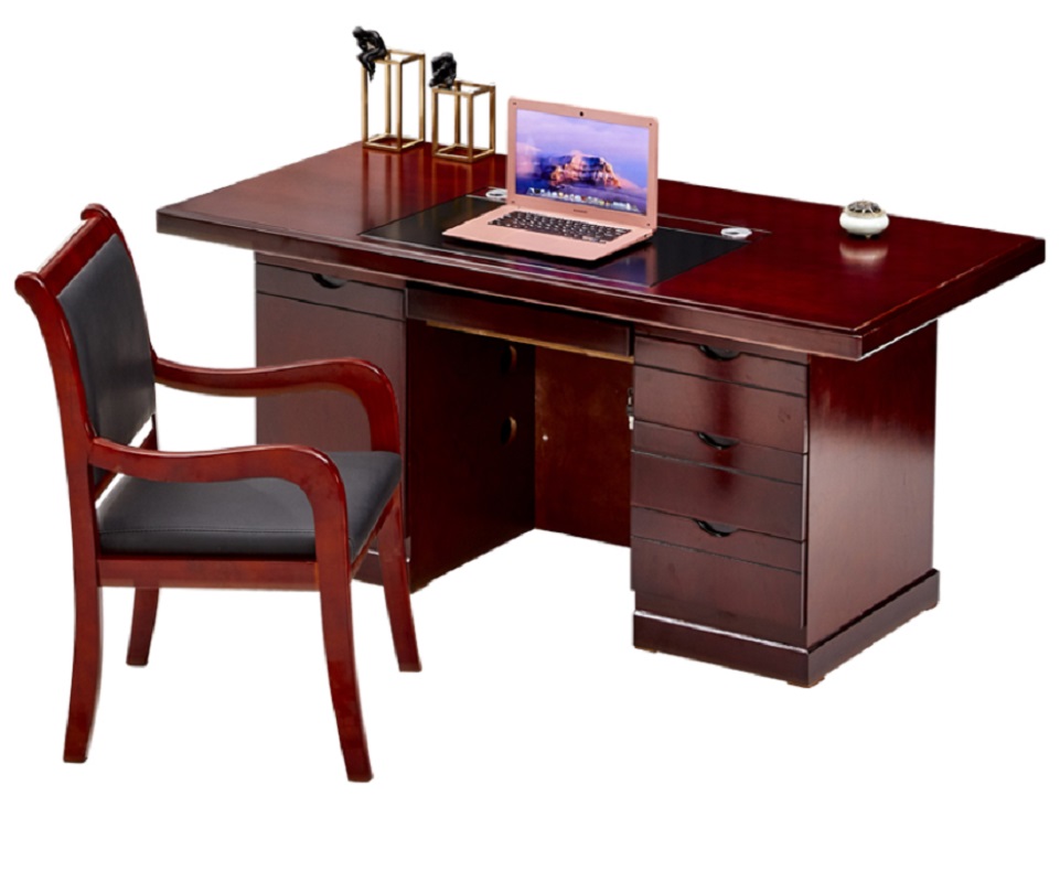 电脑桌木皮办公桌员工写字台油漆办公家具