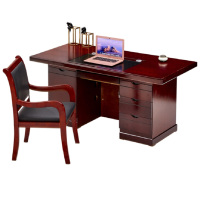 电脑桌木皮办公桌员工写字台油漆办公家具