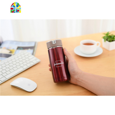 学生便携不锈钢真空保温杯小巧迷你泡茶随手杯男女防漏口袋水杯子 FENGHOU 黑色230毫升