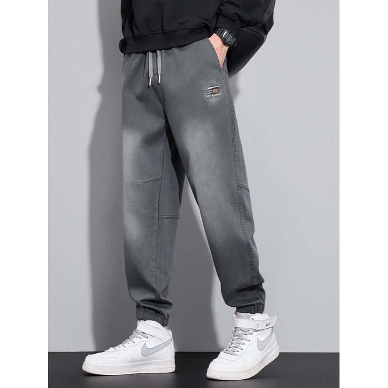 休闲裤男秋季宽松束脚潮牌哈伦长裤新款春秋百搭美式工装裤子
