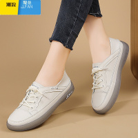 聚范女鞋2024新款小白鞋秋季软底防滑牛筋单鞋平底休闲女士一脚蹬