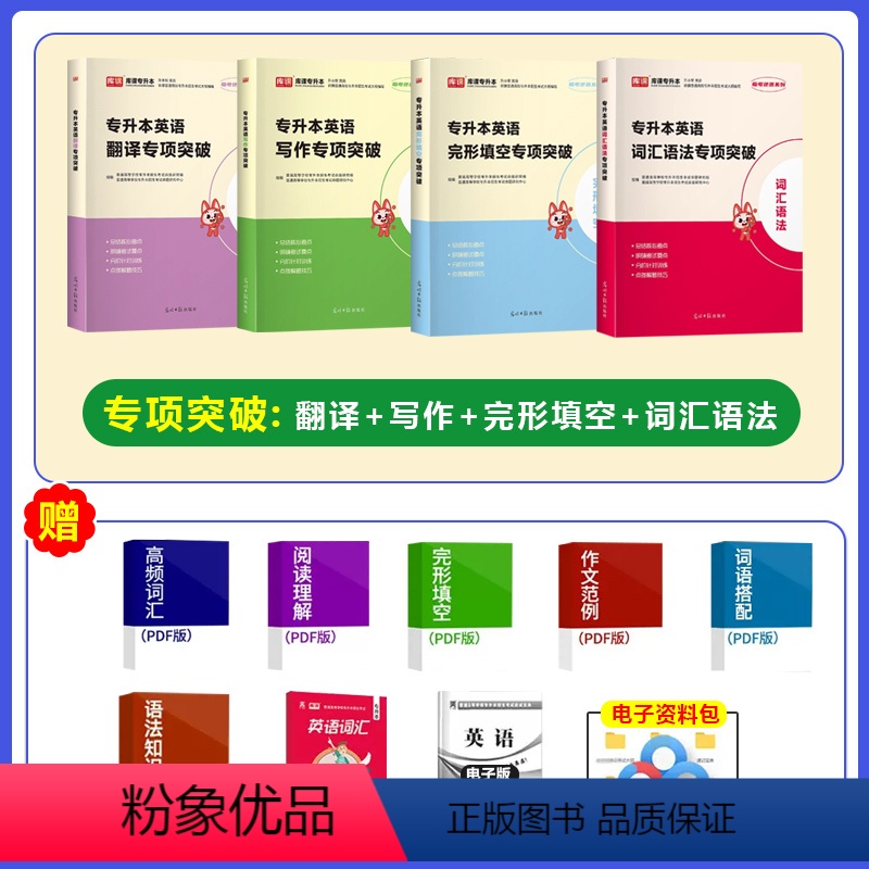 专项突破[4本套] [正版]天一库课2024统招专升本英语词汇语法专项突破英语语法专项训练专接本专转本单词本书语法书四川