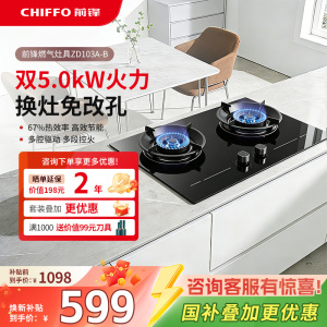 前锋燃气灶家用5.0kW猛火灶家用厨房一级能效ZD103A-B/X适应开孔