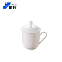 琅柯 白色会议杯 陶瓷茶杯 300ml