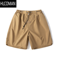 HLCOMANmYes日系潮牌纯色轻薄休闲工装短裤男士夏季宽松速干五分裤