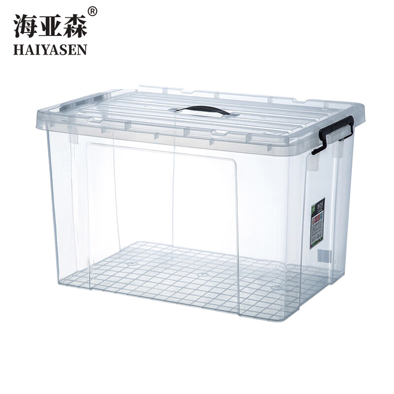 海亚森 M1A14 透明塑料收纳箱带轮85L 收纳箱(计价单位:个)透明色