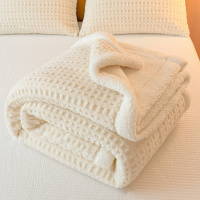 提花羊羔绒毛毯加厚冬季新款珊瑚绒小毯子办公室午睡披肩沙发盖毯