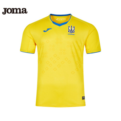 JOMA荷马乌克兰球队球衣男士20年新款足球服短袖T恤球队比赛训练服透气上衣