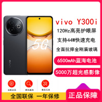 [全新]vivo Y300i 墨玉黑 8GB+128GB 第二代骁龙4 5G芯 6500mAh电池 44W充电 5000万高清影像 5G 手机