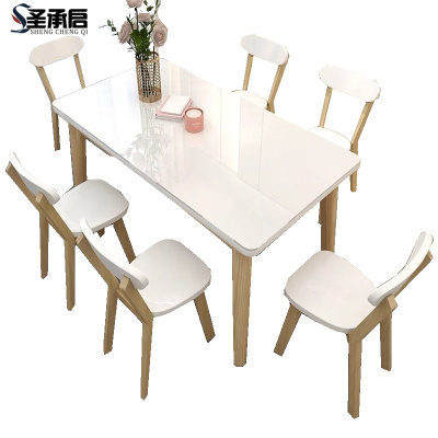 圣承启 玻璃钢餐桌 6椅1.4米张