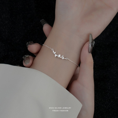 S925纯银银杏叶母亲节手链日系轻奢简约清新森系小众设计手镯手串送女朋友老婆情人节七夕生日礼物