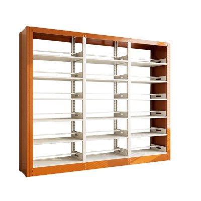 臻远ZY4072633 钢制书架黄色资料架 双面6层一列三组 2800*450*2000mm