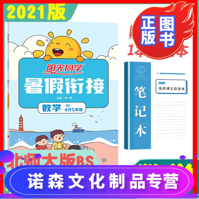 诺森文化-2021新版阳光同学暑假衔接数学4升5年级北师大版BS小学生暑假作业四年级下学期暑期课外阅读作业本数学练习