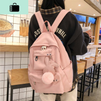 古着感少女心书包女韩版校园高中大学生双肩包简约百搭背包小清新NEW LAKE