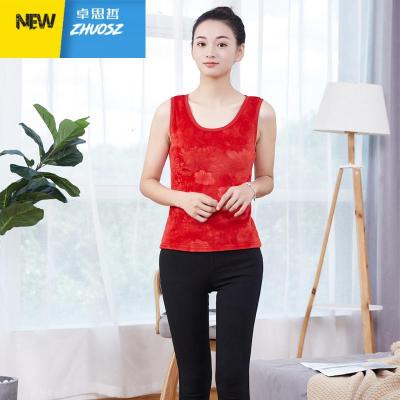 保暖背心女士加厚加绒冬季中老年大码棉背心加绒打底修身保暖内衣卓思哲