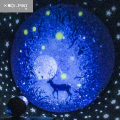 可莉允星空灯投影仪小夜灯浪漫旋转梦幻儿童卧室满天星生日礼物定制照片★梦幻遥控3色旋转充电款20首音乐+送20图案+灯具