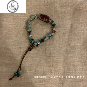 JiMi新中式手工民族风陶瓷项链长款秋冬毛衣链2022年新款潮国风锁骨链