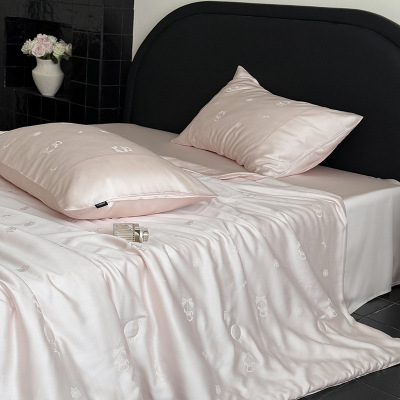 高端100支莱赛尔天丝夏凉被四件套床笠款冰丝空调被薄被子可机洗