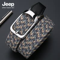 JEEP SPIRIT吉普男士双色松紧高尔夫软弹性帆布尼龙腰带皮带青年