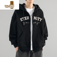 YANXU开衫卫衣男生2023新款美式潮牌休闲连帽宽松夹克外套上衣服