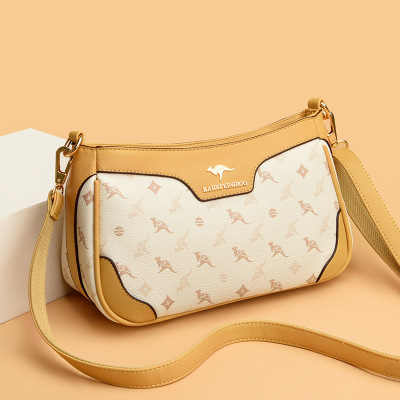 包包女包新款2026时尚女士妈妈包斜挎包印花撞色单肩包女