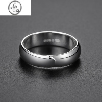 JiMi999足银银银戒指个性单身光面男生尾戒指环开口潮男银饰品可调节