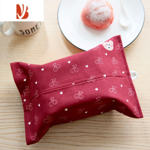 三维工匠ins抽纸盒韩式卡通樱桃熊纸巾盒纸巾套创意抽纸套椅背挂式纸巾袋 居家款-樱桃红