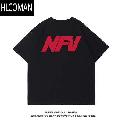 HLCOMAN美式潮牌260g短袖t恤男ins夏季高街百搭简约字母印花上衣