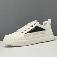 男生真皮百搭板鞋男款潮鞋头层牛皮欧洲站男鞋男士厚底透气休闲鞋