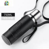 全钢大容量保温杯男女便携水杯茶杯子大号户外水壶1.2L送皮套 FENGHOU 灰湖绿1200ML送皮套