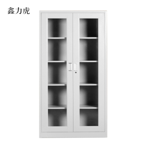 鑫力虎钢制档案柜财务凭证柜带锁储物柜铁皮柜书柜通玻对开门文件柜