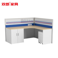 双朗 屏风工位含柜和床 SF52336BL 1800*1800*1200mm 白+蓝 套