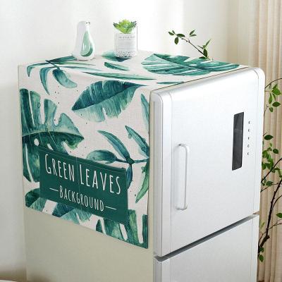 冰箱防尘罩防尘布盖布保护罩微波炉洗衣机双开单开冰箱罩盖巾 LSCL-05 双开门冰箱(170*70cm)升级防水