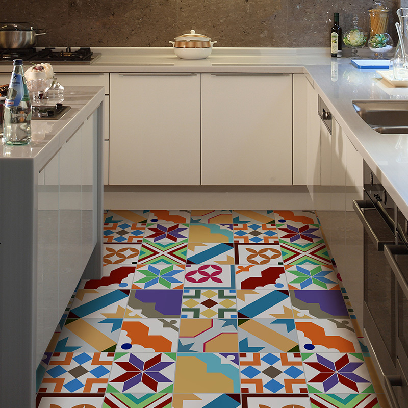 餐厅地板贴纸厨房地面翻新客厅装饰墙贴画阳台防水地砖瓷砖贴墙纸
