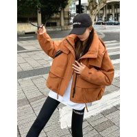 短款加厚棉服女年冬季新款韩版时尚宽松连帽设计感派克服外套