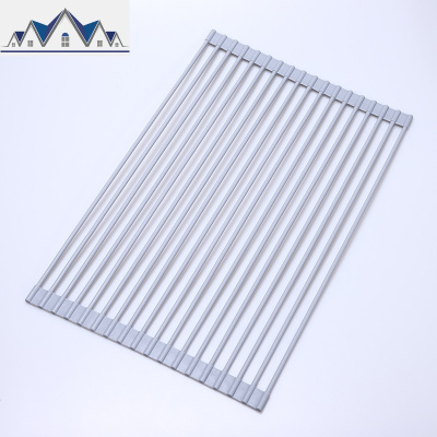 折叠水沥水架放碗架洗碗池碗碟收纳架子厨房置物架滤水篮不锈钢 三维工匠