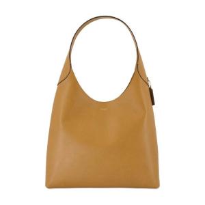 COACH精致小号牛皮磁吸翻盖女士斜挎包手提两用通勤手袋 棕色