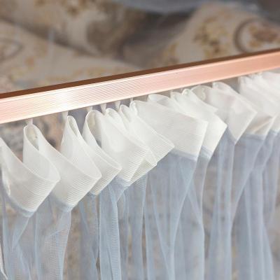 美帮汇u型伸缩导轨蚊帐1.8m床家用1.5米2m遮光自动轨道免安装夏季防蚊罩