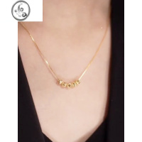 JiMi五福临门项链2022年新款网红轻奢高级感气质百搭钛钢不掉色锁骨链