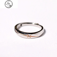 知了原创 jí光情侣戒指项链两用款纯银对戒男女潮人学生爱情信物 JiMi