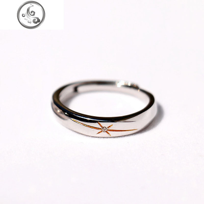 知了原创 jí光情侣戒指项链两用款纯银对戒男女潮人学生爱情信物 JiMi