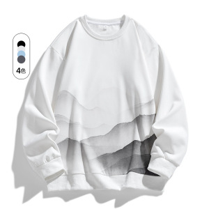 男装中国风圆领卫衣春秋季新款长袖宽松休闲青少年上衣体恤打底衫