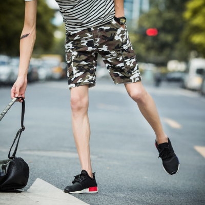 2018春夏新款潮牌迷彩短裤男式洗水休闲中裤五分裤CYLLSUPER